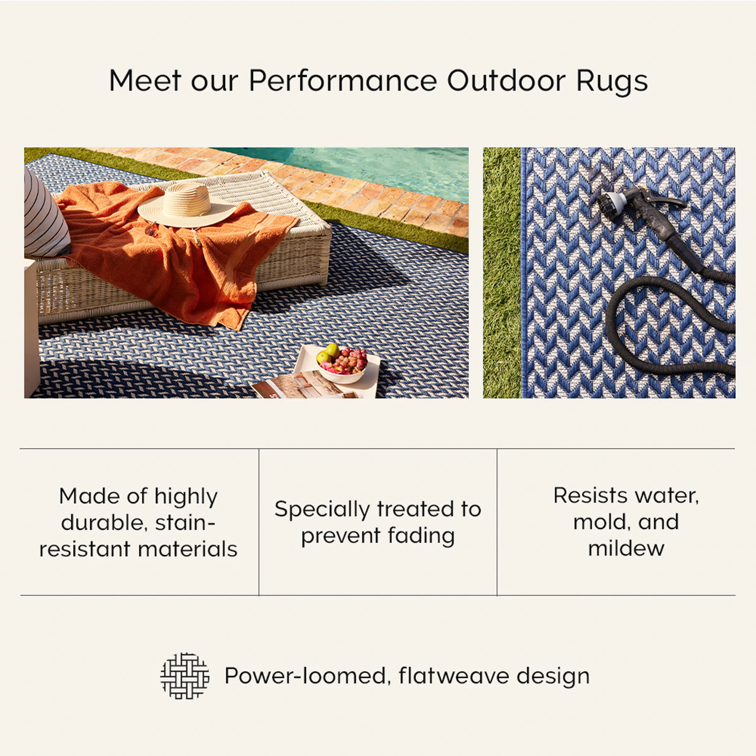 Venetian Pinstripes Indoor/Outdoor Rug | Dark Grey - Image 6
